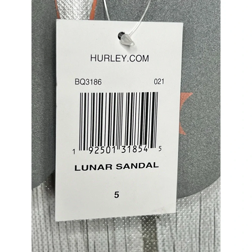 Hurley Lunar Sandals Black Grey Youth Size 5Y‎ BQ3186‑021 Flip Flops Beach